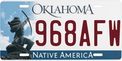 OK license plate 968AFW