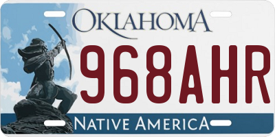 OK license plate 968AHR