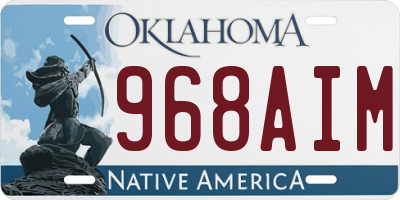 OK license plate 968AIM