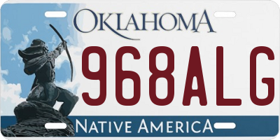 OK license plate 968ALG