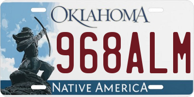 OK license plate 968ALM