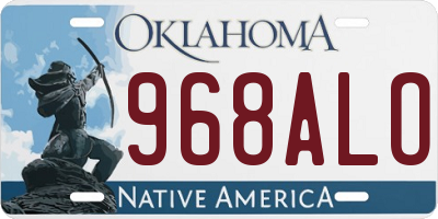 OK license plate 968ALO