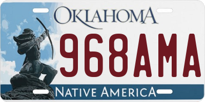 OK license plate 968AMA