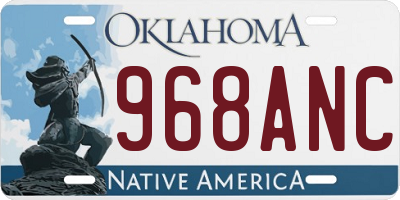 OK license plate 968ANC