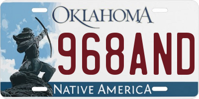 OK license plate 968AND
