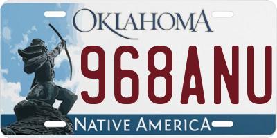 OK license plate 968ANU