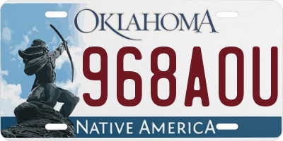OK license plate 968AOU