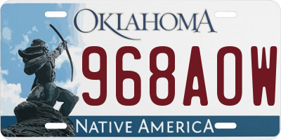 OK license plate 968AOW
