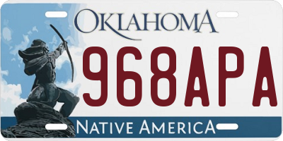 OK license plate 968APA
