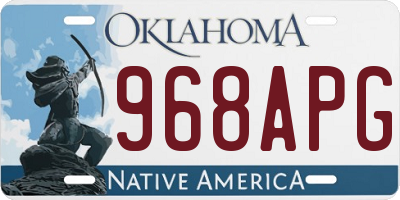 OK license plate 968APG