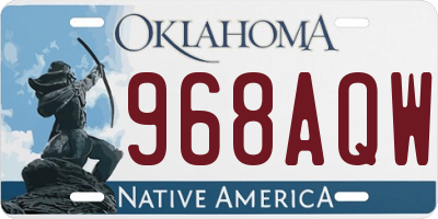 OK license plate 968AQW