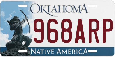 OK license plate 968ARP