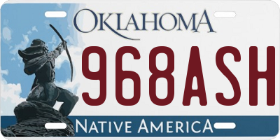OK license plate 968ASH