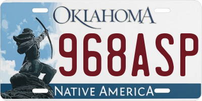 OK license plate 968ASP