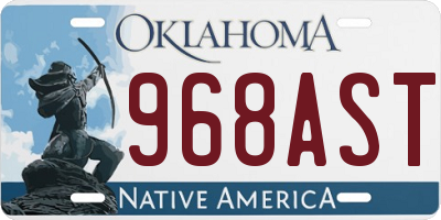OK license plate 968AST