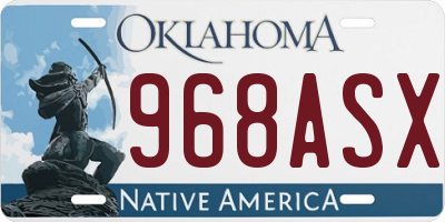 OK license plate 968ASX