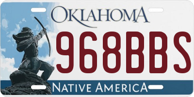 OK license plate 968BBS