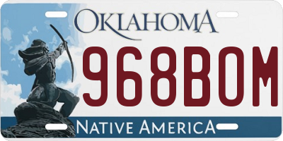 OK license plate 968BOM