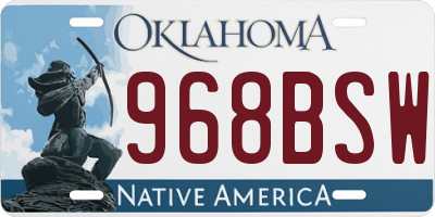 OK license plate 968BSW
