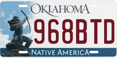 OK license plate 968BTD
