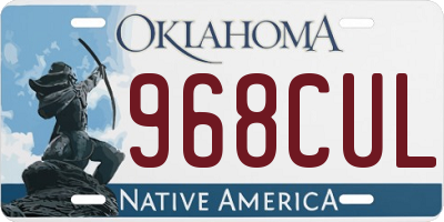OK license plate 968CUL