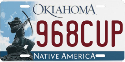 OK license plate 968CUP