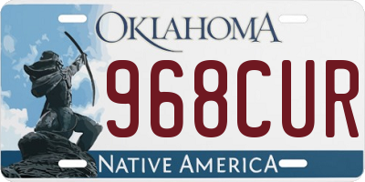 OK license plate 968CUR