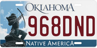 OK license plate 968DND