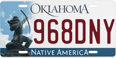 OK license plate 968DNY