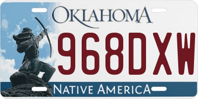 OK license plate 968DXW