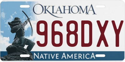 OK license plate 968DXY