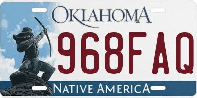 OK license plate 968FAQ