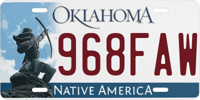 OK license plate 968FAW