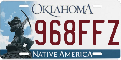 OK license plate 968FFZ