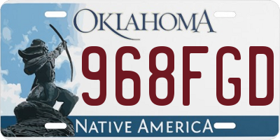 OK license plate 968FGD