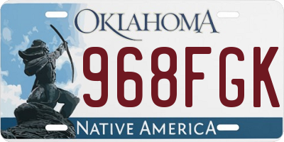 OK license plate 968FGK