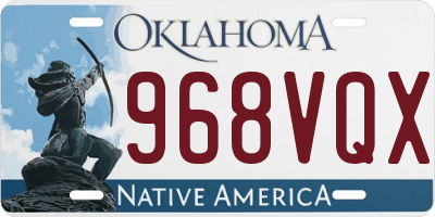OK license plate 968VQX