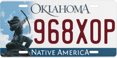 OK license plate 968XOP