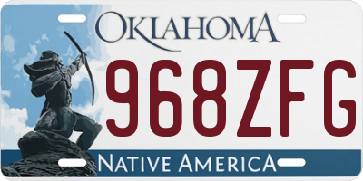 OK license plate 968ZFG