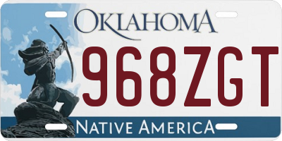 OK license plate 968ZGT