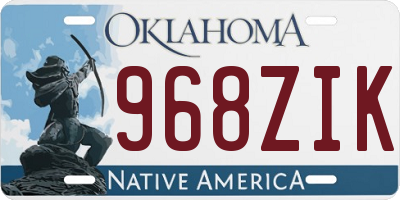 OK license plate 968ZIK