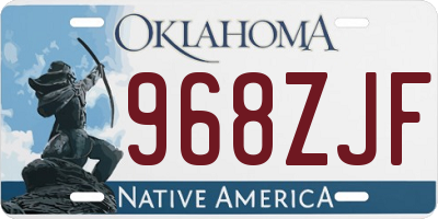 OK license plate 968ZJF