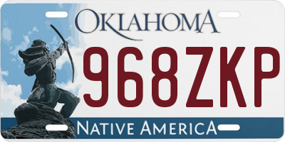OK license plate 968ZKP