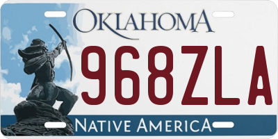 OK license plate 968ZLA