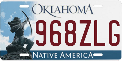 OK license plate 968ZLG