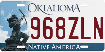 OK license plate 968ZLN