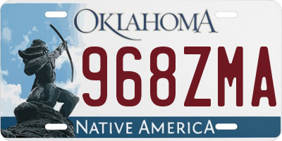 OK license plate 968ZMA