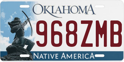 OK license plate 968ZMB