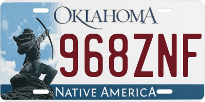 OK license plate 968ZNF