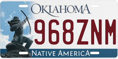 OK license plate 968ZNM